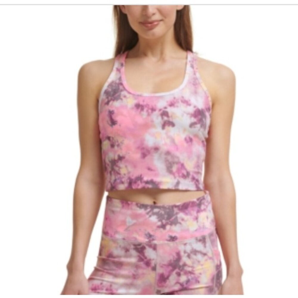 Calvin Klein Performance Womens Medium Printed Racerback Cropped Tank Top $49